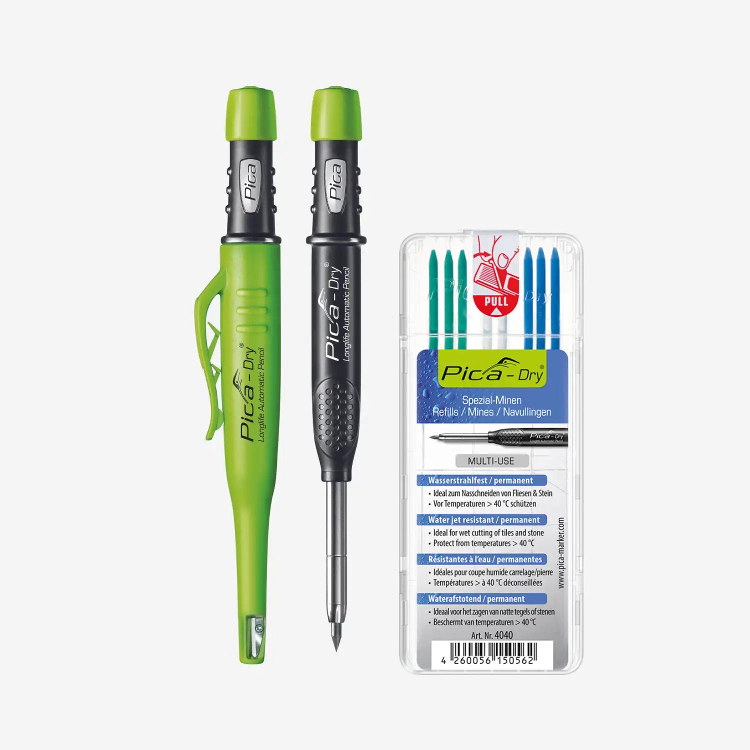 Portaminas Carpintero Pica Dry + 8 Minas Resistentes Al Agua
