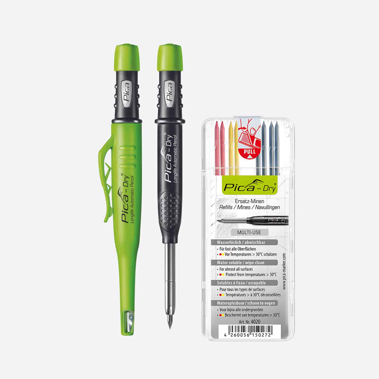 Portaminas Carpintero Pica Dry + 8 Minas De Recambio Surtidas