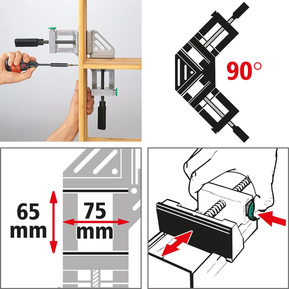 Prensa Sargento Para Esquinas Wolfcraft 90 grados
