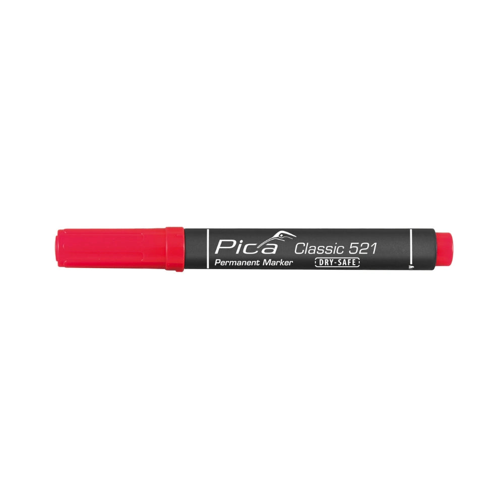 Marcador Permanente Rojo de Punta Biselada Pica