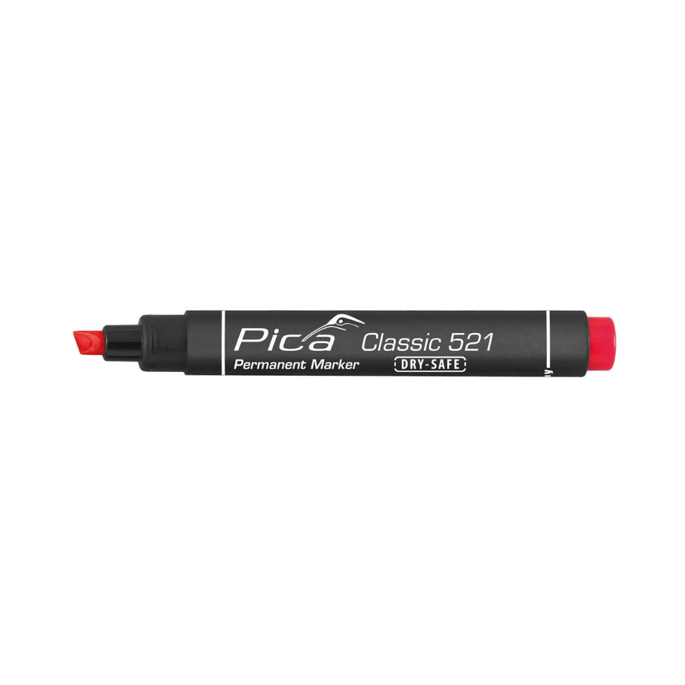 Marcador Permanente Rojo de Punta Biselada Pica