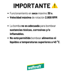 Bomba De Agua Wolfcraft Para Taladros (3000 L/h)