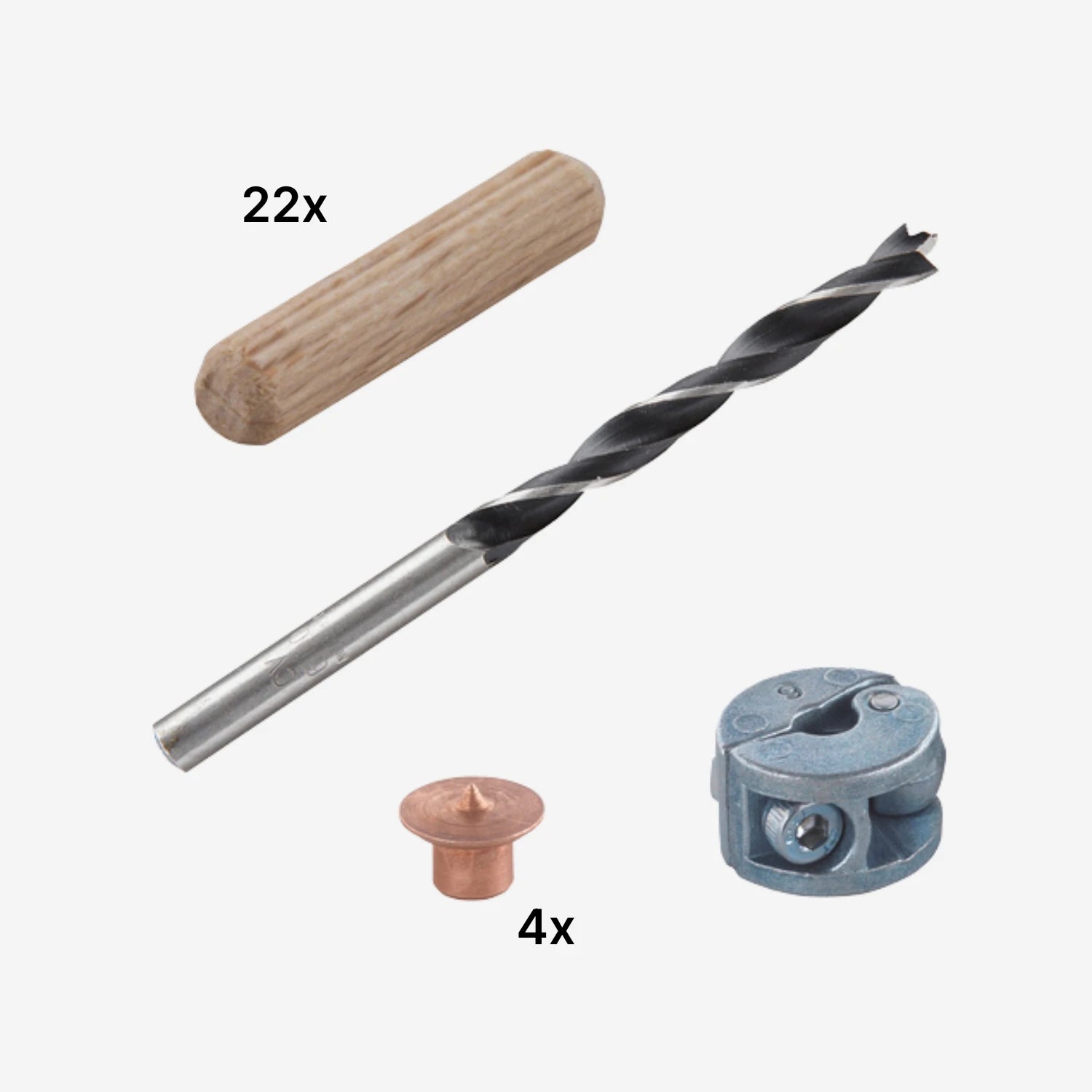 Kit Para Tarugos 8 mm Wolfcraft (28 Pzas)