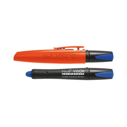 Marcador Azul Pica Visor Recargable