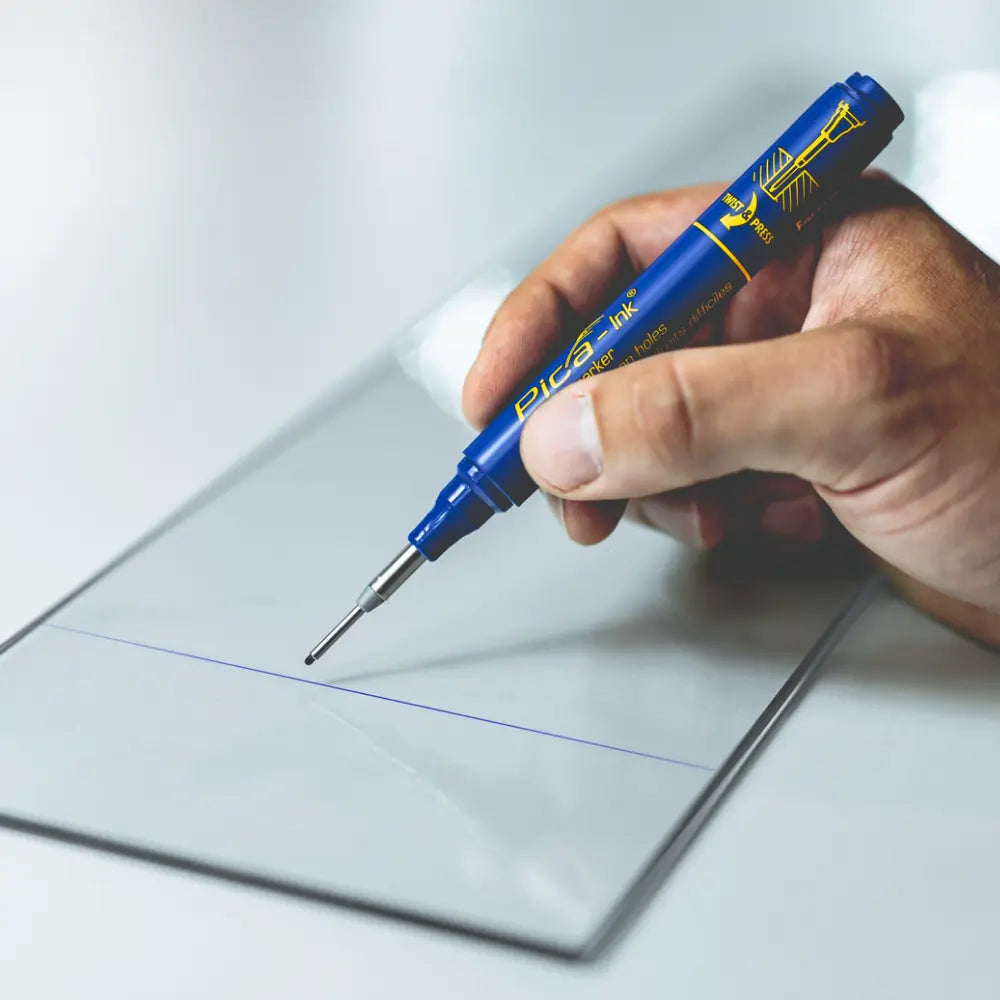 Marcador Azul Con Punta Reversible Pica Ink Deep Hole