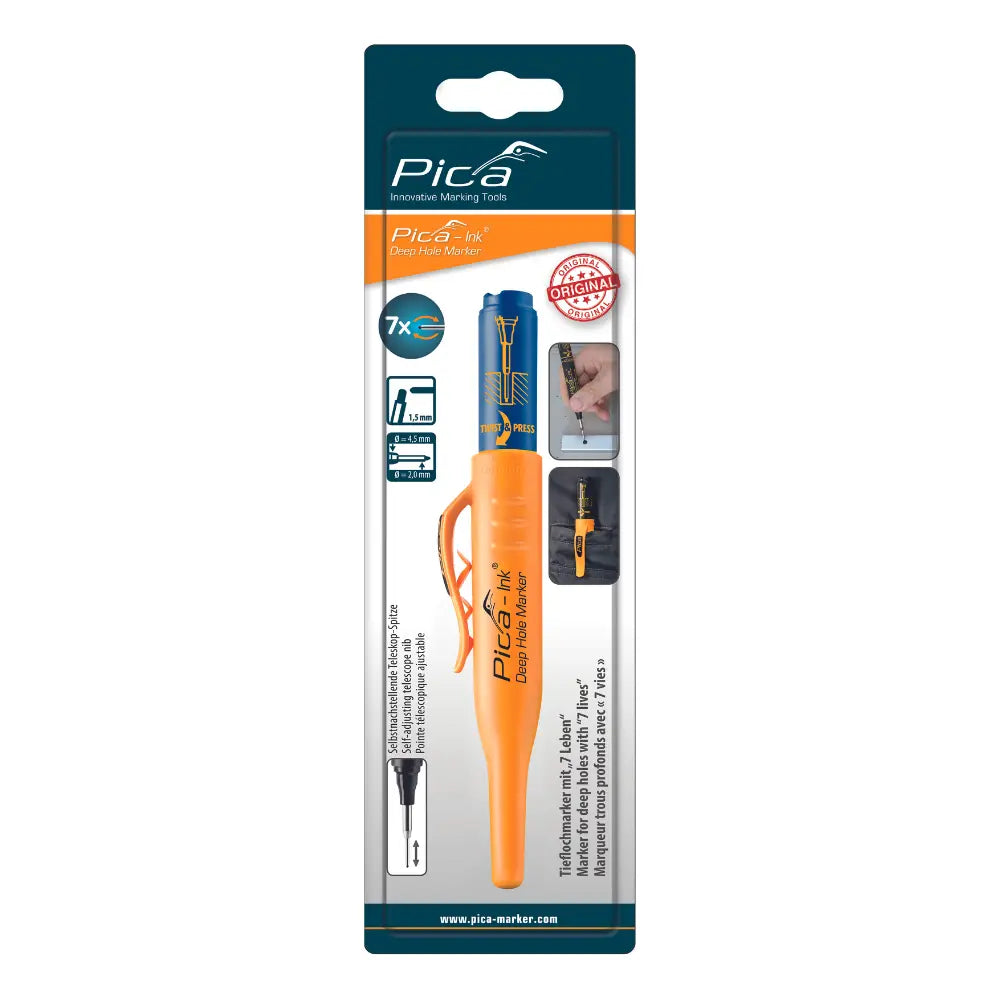 Marcador Azul Con Punta Reversible Pica Ink Deep Hole