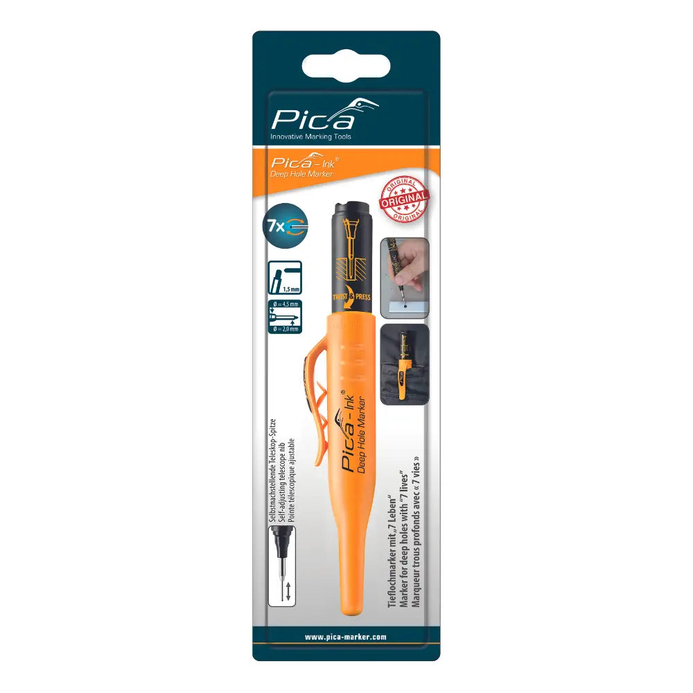 Marcador Con Punta Reversible Negro Pica Ink Deep Hole 1.5 mm