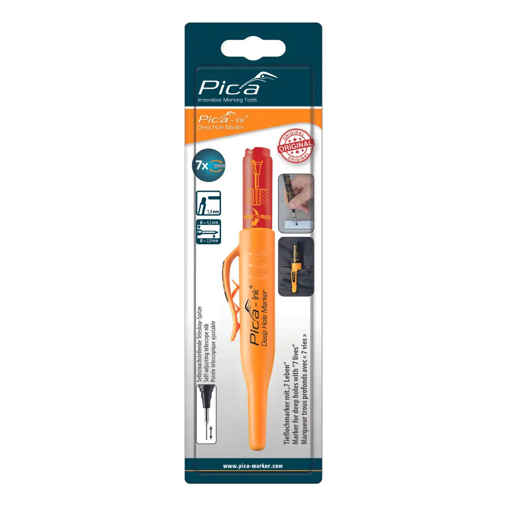 Marcador Rojo Con Punta Reversible Pica Ink Deep Hole