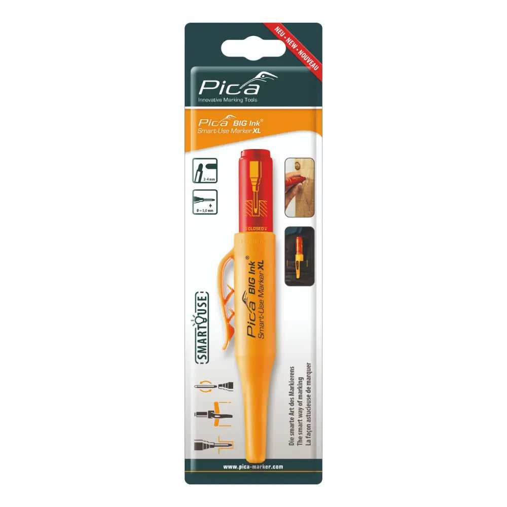 Marcador Rojo Con Punta Reversible Pica Big Ink XL 2 - 4 mm