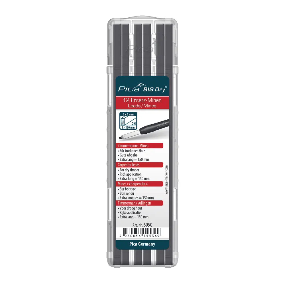 Minas De Recambio Carpenter Grafito 2H - Pica Big Dry (12u)