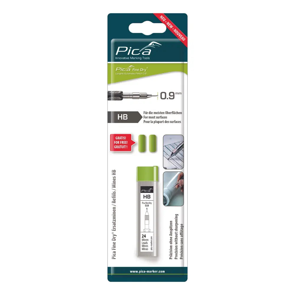 Minas De Recambio Grafito HB - Pica Fine Dry (24u) + 2 Gomas