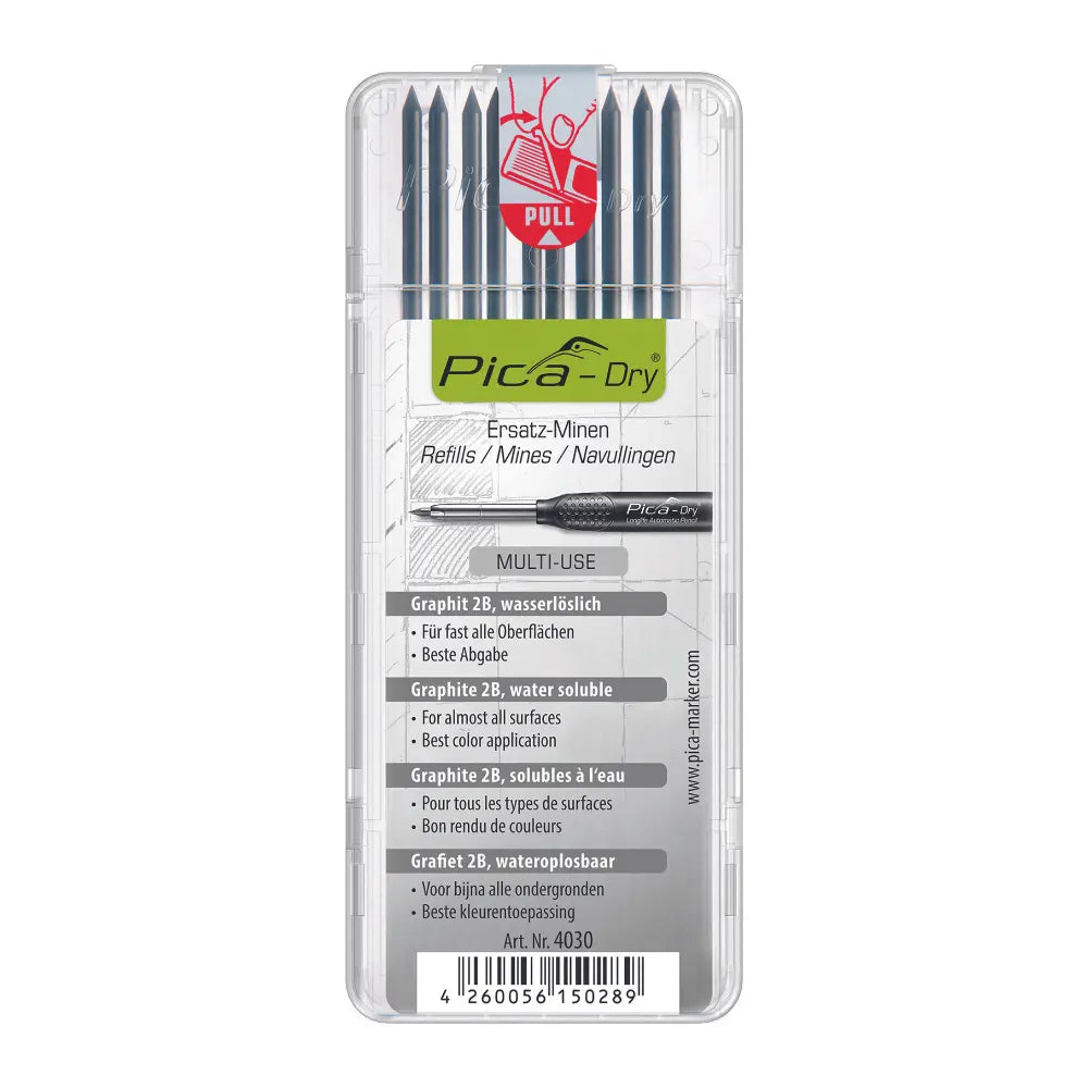 Minas De Recambio Grafito 2B - Pica Dry (10 U)