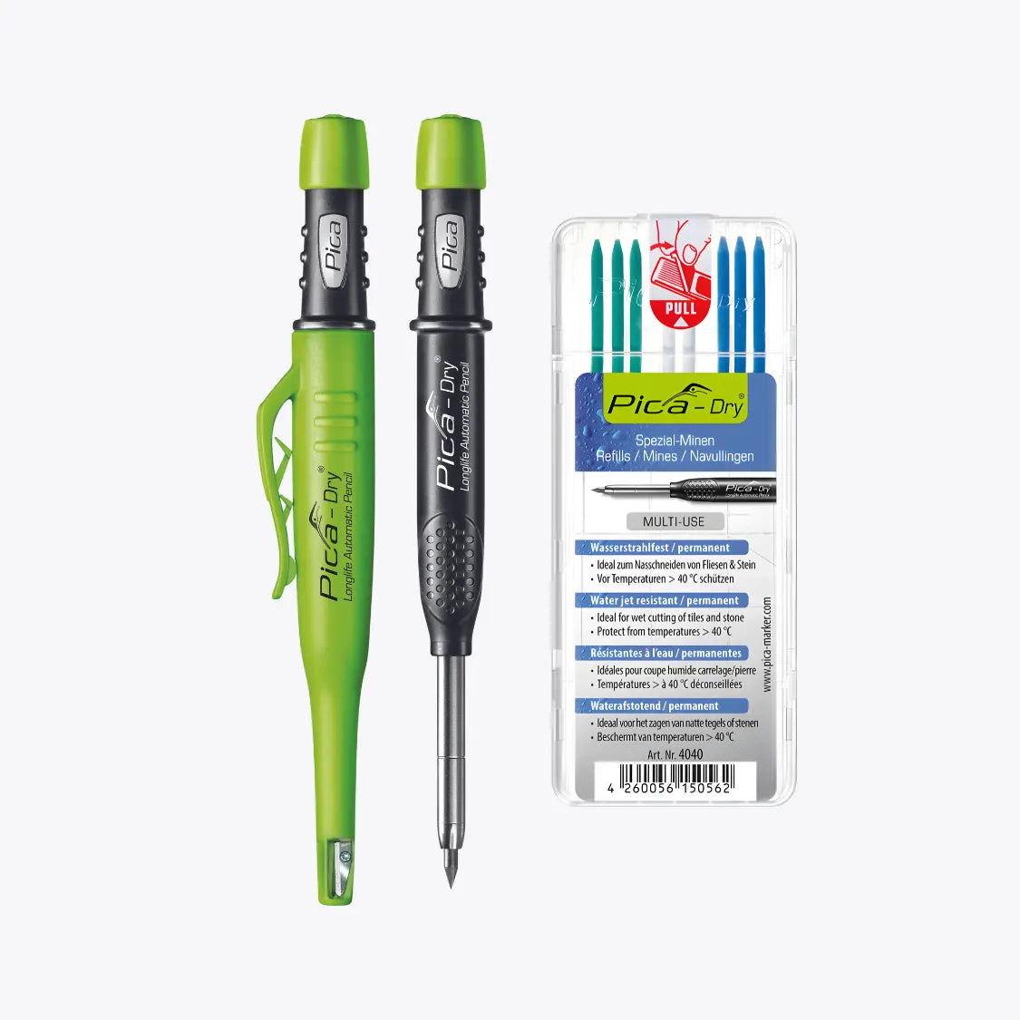 Portaminas Carpintero Pica Dry + 8 Minas Resistentes Al Agua