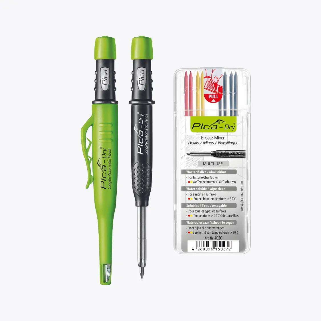 Portaminas Carpintero Pica Dry + 8 Minas De Recambio Surtidas