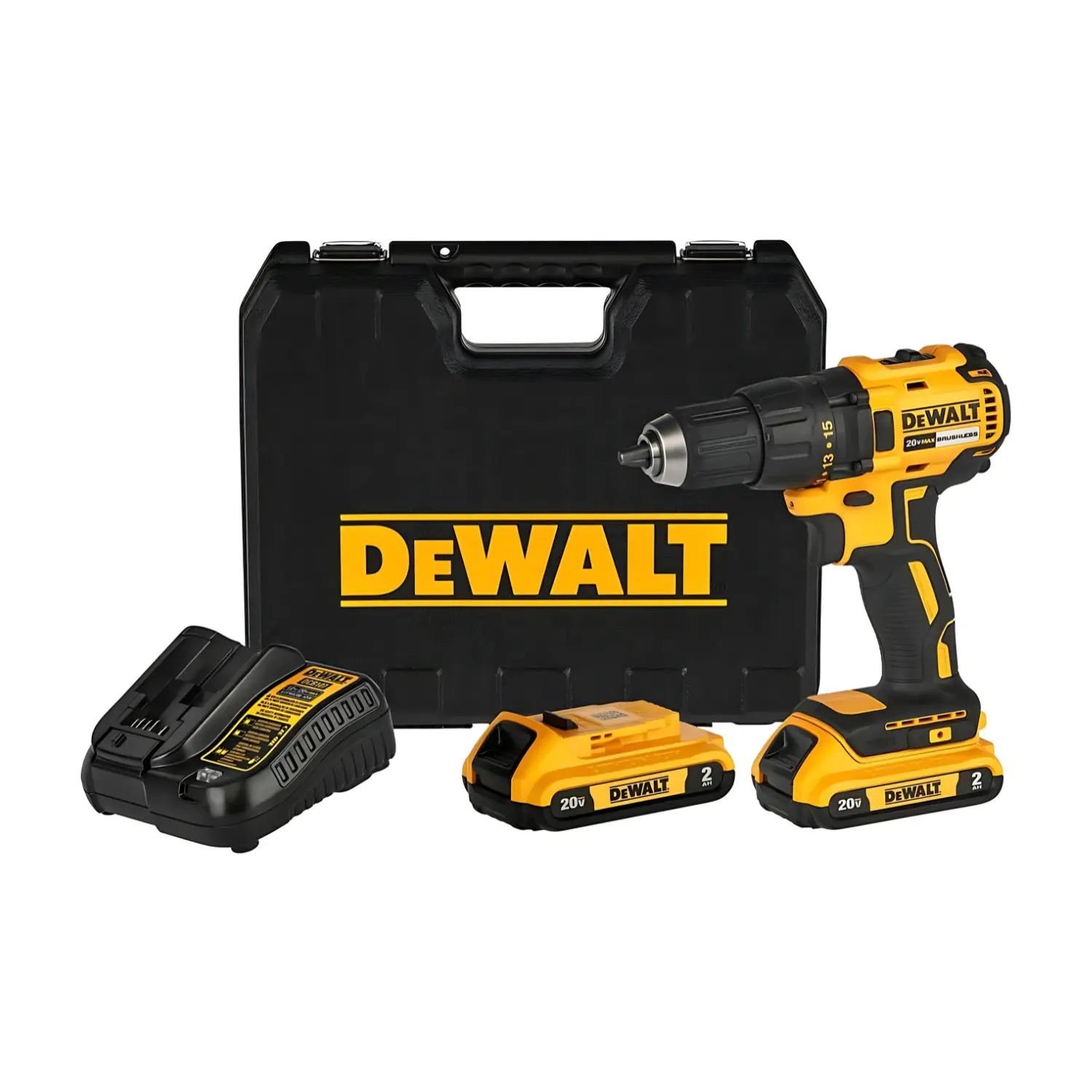 Taladro Atornillador 1/2" DEWALT 20V MAX + 2 Baterías 2.0 AH y Cargador - DCD7771D2-B2