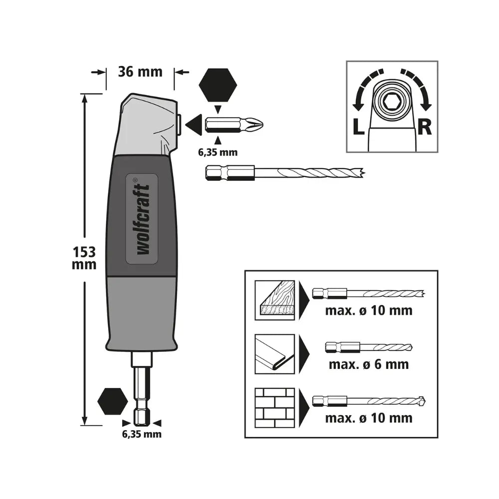 Atornillador Angular Para Taladro Wolfcraft