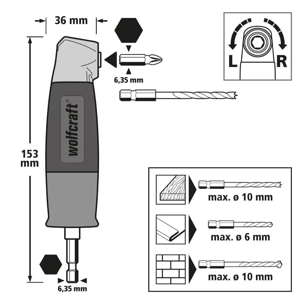 Kit Atornillador Para Taladro + Atornillador Manual Wolfcraft