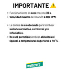 Bomba de Agua Wolfcraft Para Taladro (1300 l/h)