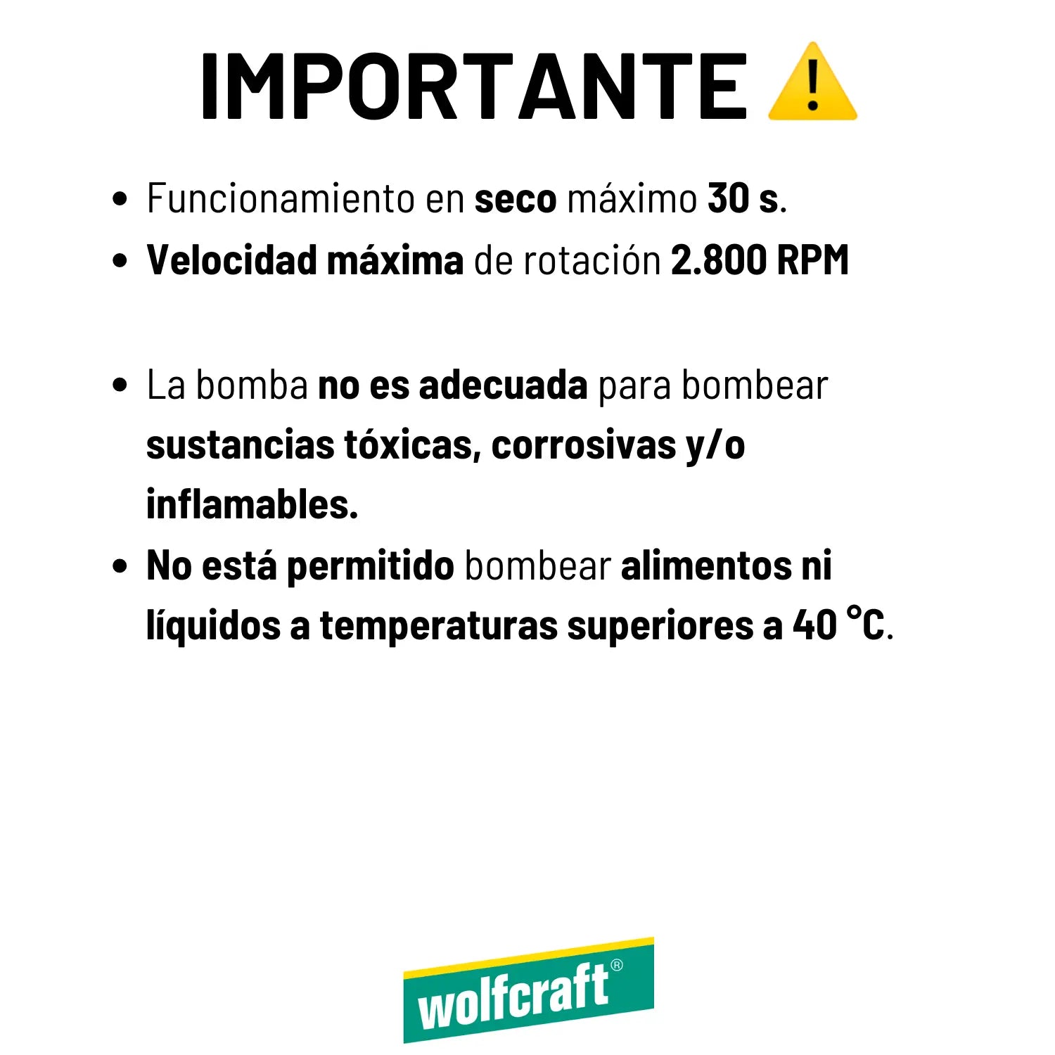 Bomba de Agua Wolfcraft Para Taladro (1300 l/h)